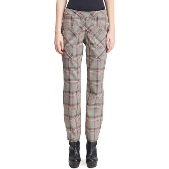 Snider Franz Wool-Blend Trouser Pants Womens Size 0 NWT Plaid Retail $425 6457 - Picture 1 of 13